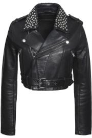 Bloodya cropped studded leather biker jacket x at The Outnet